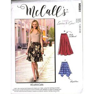 McCall's M8061 Misses XS to M Skirt Learn to Sew Uncut Sewing Pattern New